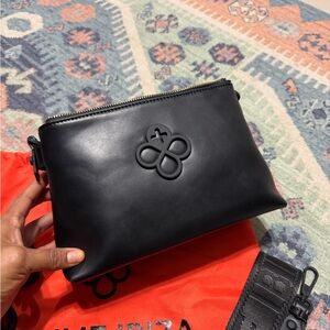 Black Crossbody Bag with Logo